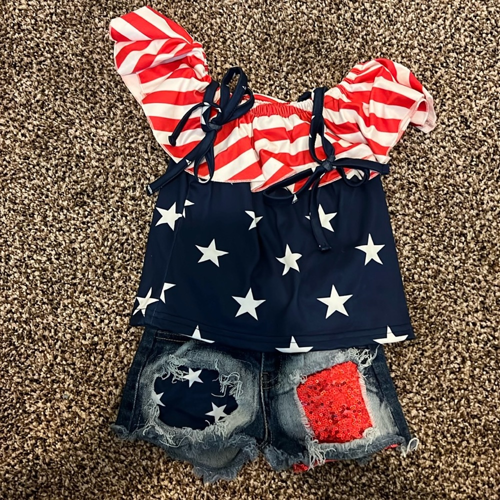 American flag outfit size 2T
